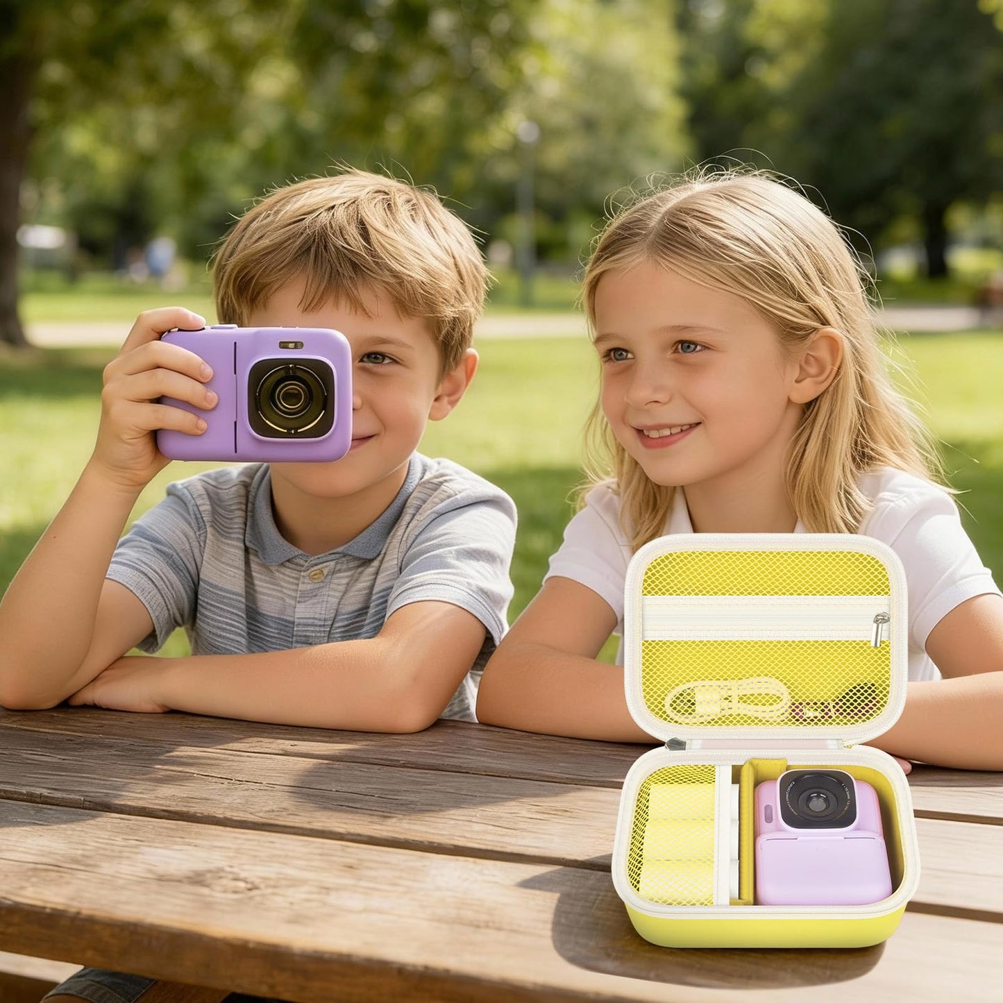 PAIYULE Kids Instant Print Camera Case Compatible with ETIKEZ for GREENKINDER for Yusuuo for HODDRCCN for Cowilax for Yehtta for Gofunly Digital Video Prints Paper Bag (Box Only)-Orange