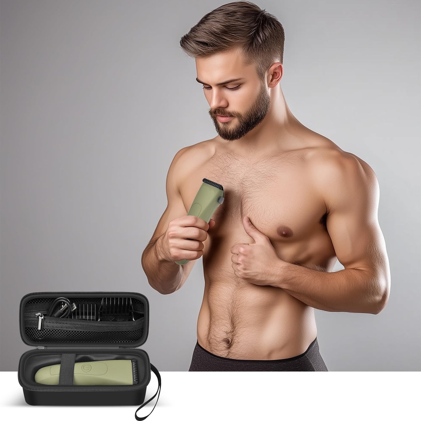 Case for MANSPOT for Meridian Body Hair Trimmer for Men, Electric Beard Shaver Storage Holder for LADYSPOT Pubic Razor and Extra Blade Heads- Box Only