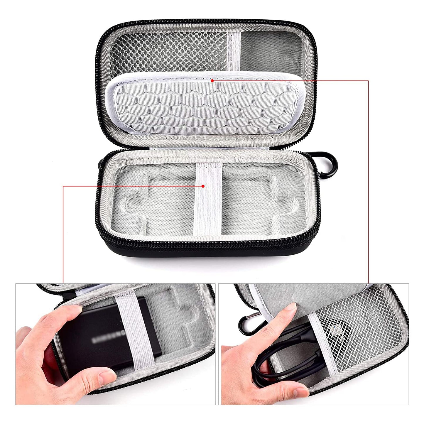 Case Compatible with Samsung T7/ T7 Touch Portable SSD 1TB 2TB 500GB USB 3.2 External Solid State Drive(Box Only)