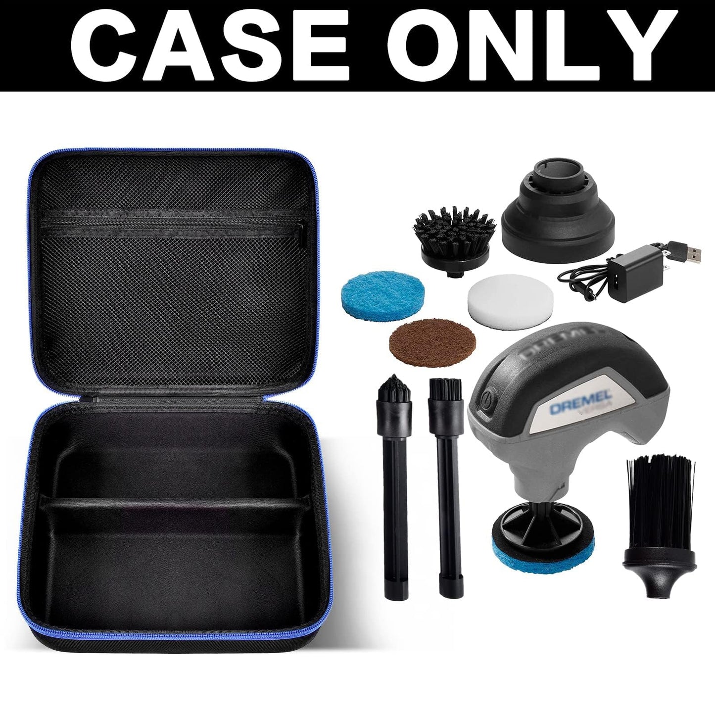 Case for Dremel Versa Power Scrubber Kit Cleaning Tool PC10-07/ PC360-5 Grout Brush, Bathroom Shower Scrub Kitchen & Bathtub Cleaner Holder for More Kinds Spin Scrubbers, Sponge Pads Tool Case(Box Only)