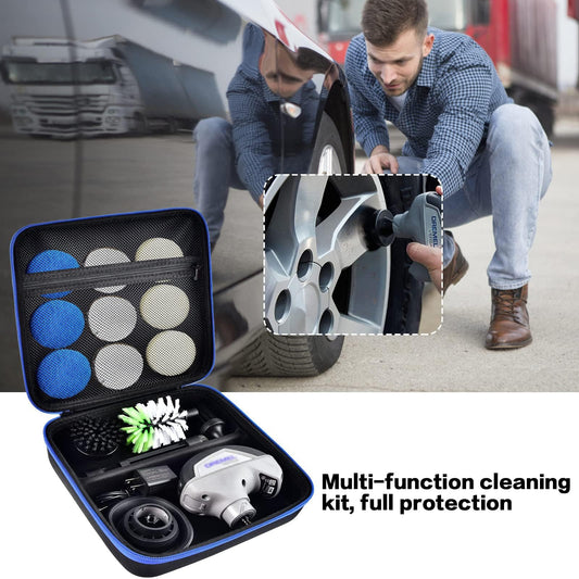 Case for Dremel Versa Power Scrubber Kit Cleaning Tool PC10-07/ PC360-5 Grout Brush, Bathroom Shower Scrub Kitchen & Bathtub Cleaner Holder for More Kinds Spin Scrubbers, Sponge Pads Tool Case(Box Only)