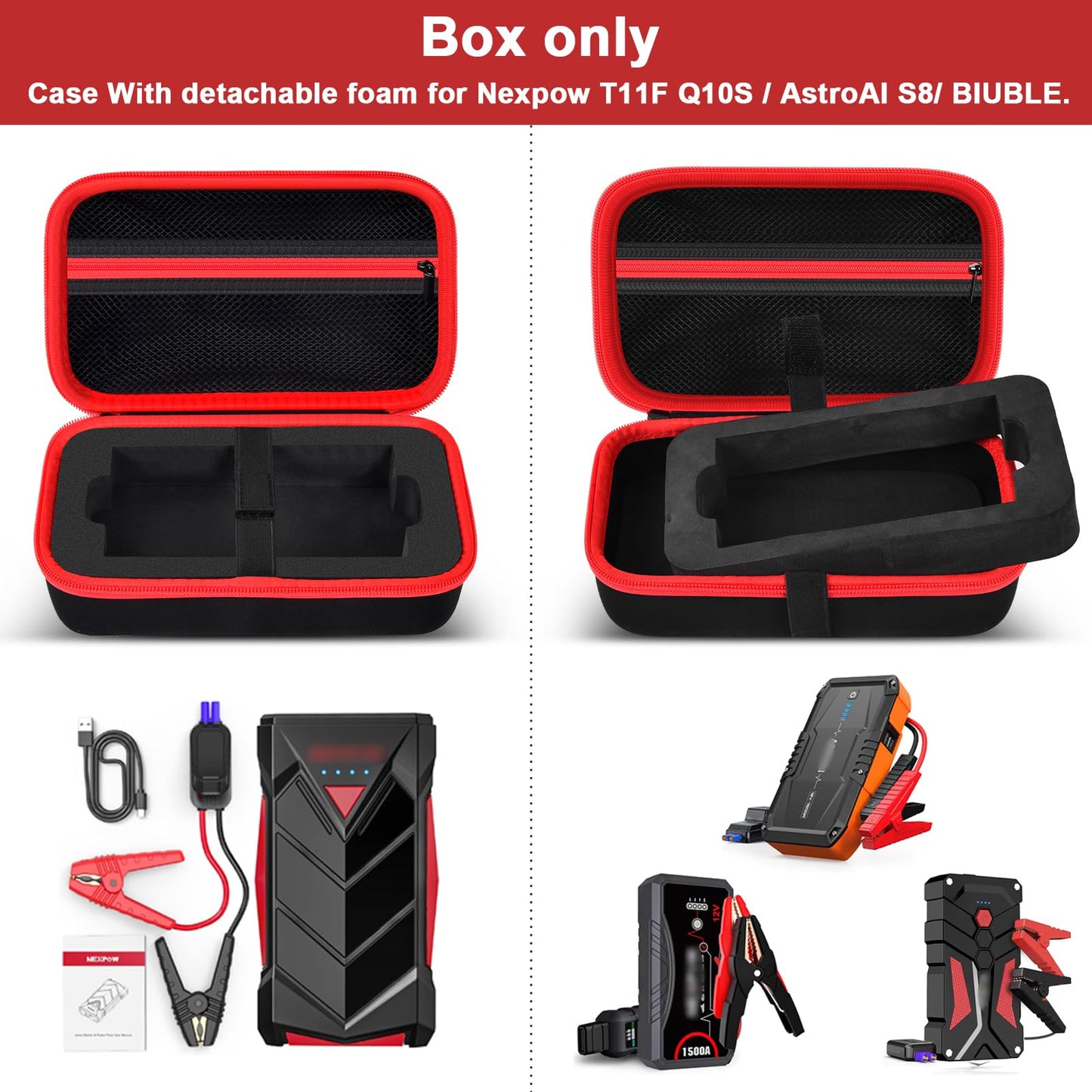Case for NEXPOW T11F, NEXPOW Q10S, AstroAI S8 , BIUBLE, BUTURE Car Jump Starter Tool Case  (Box Only)