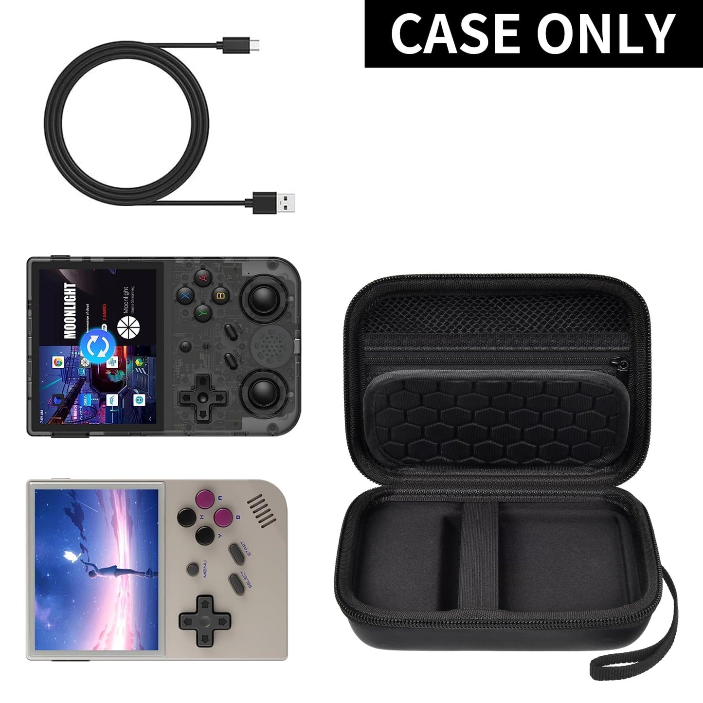 Travel Case Compatible with RG353V/ RG353VS/ R36S/ Game Boy Retro Handheld Game Console(Box Only)