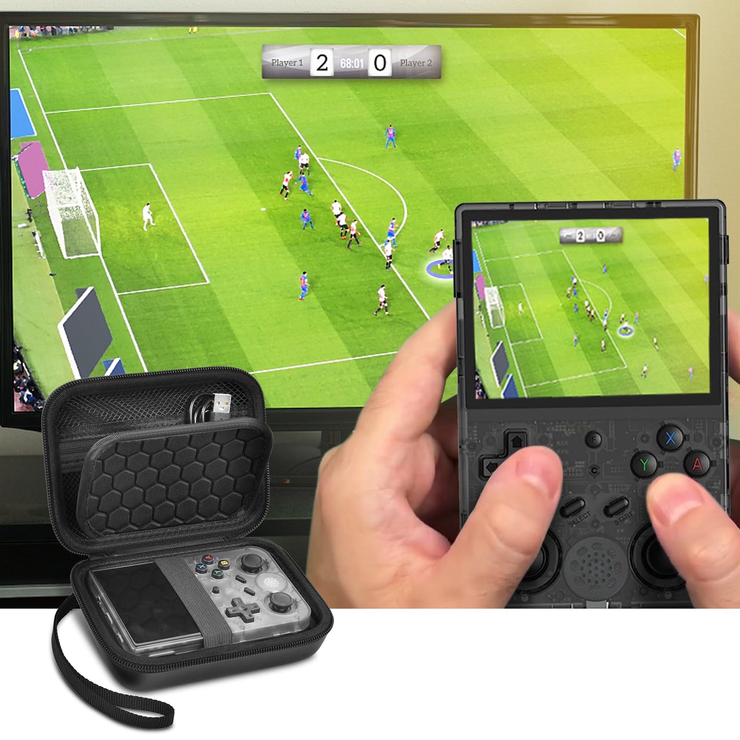Travel Case Compatible with RG353V/ RG353VS/ R36S/ Game Boy Retro Handheld Game Console(Box Only)