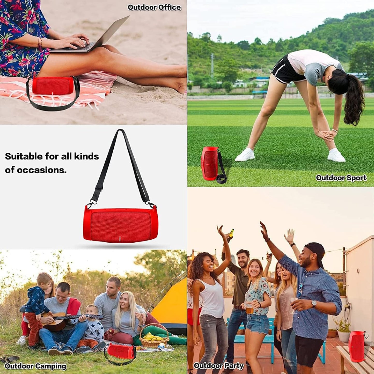 Silicone Case Cover for JBL Charge 5 Portable Bluetooth Speaker (Speaker not Included)