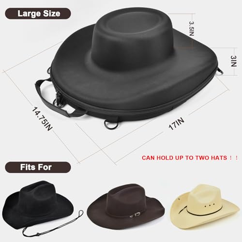 Crush - Proof Cowboy Hat Carrier Case - Fits 2 Cowboy Hats (Case Only)