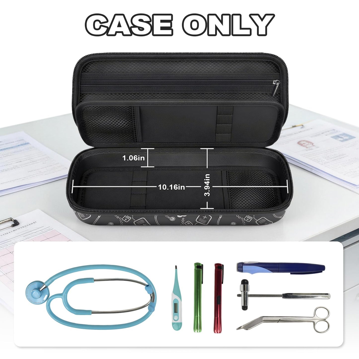 PAIYULE Stethoscope Case for 3M Littmann Classic III Monitoring/Lightweight II S.E/MDF Acoustica/Cardiology IV Diagnostic Stethoscopes, with Storage Divider for Doctor Nurse Accessories-Pink(Box Only)