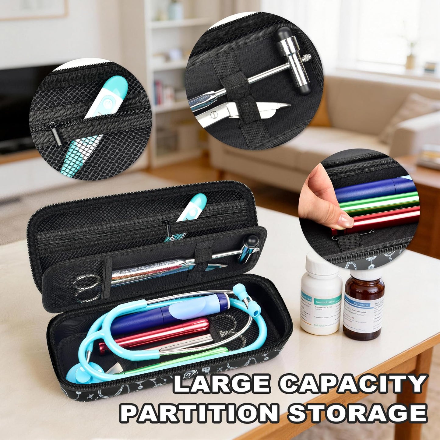 PAIYULE Stethoscope Case for 3M Littmann Classic III Monitoring/Lightweight II S.E/MDF Acoustica/Cardiology IV Diagnostic Stethoscopes, with Storage Divider for Doctor Nurse Accessories-Pink(Box Only)