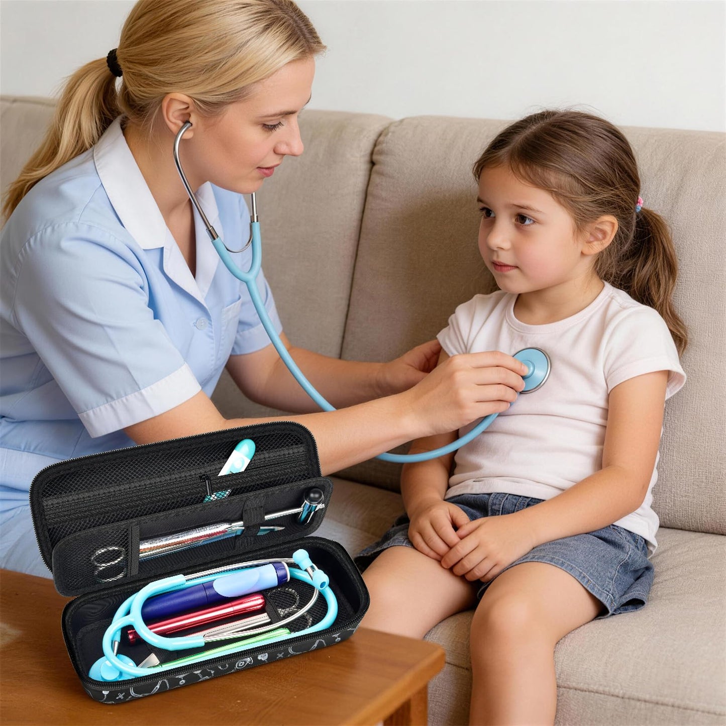 PAIYULE Stethoscope Case for 3M Littmann Classic III Monitoring/Lightweight II S.E/MDF Acoustica/Cardiology IV Diagnostic Stethoscopes, with Storage Divider for Doctor Nurse Accessories-Pink(Box Only)