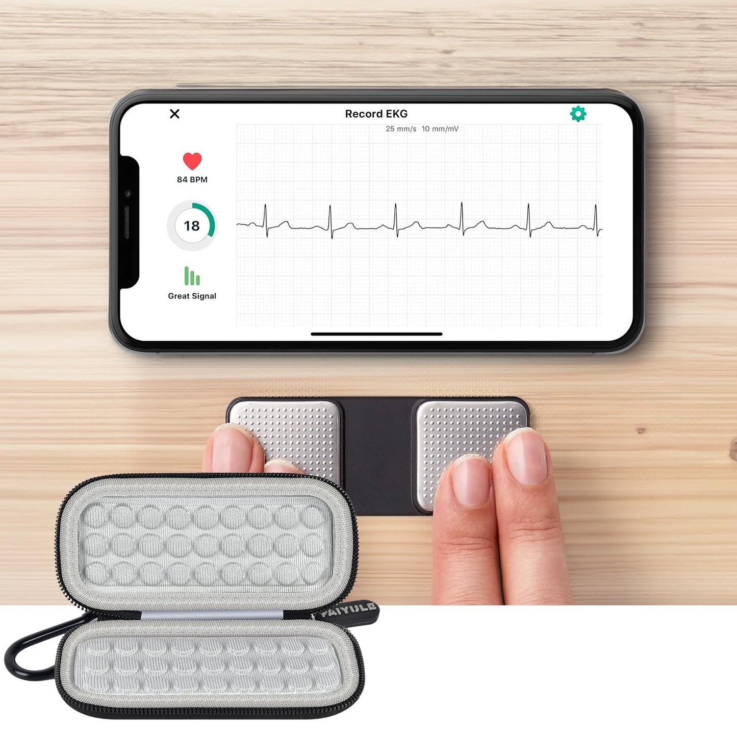 PAIYULE Case for KardiaMobile 6L for EKG Monitor, Compact Holder Also Fits for Sec Portable Heart Rate Monitor, Cardiac Heart Detector (Box Only)