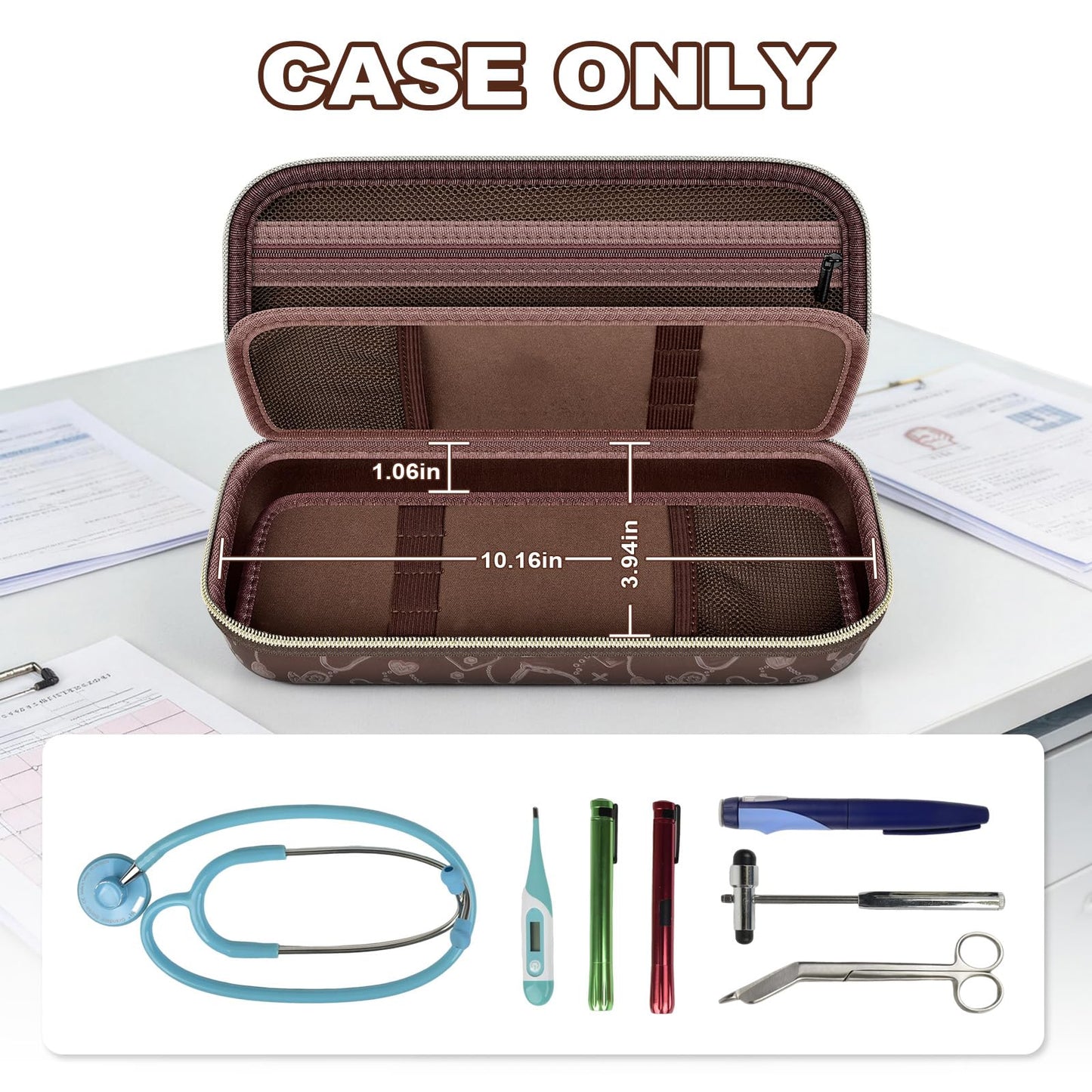 PAIYULE Stethoscope Case for 3M Littmann Classic III Monitoring/Lightweight II S.E/MDF Acoustica/Cardiology IV Diagnostic Stethoscopes, with Storage Divider for Doctor Nurse Accessories-Pink(Box Only)