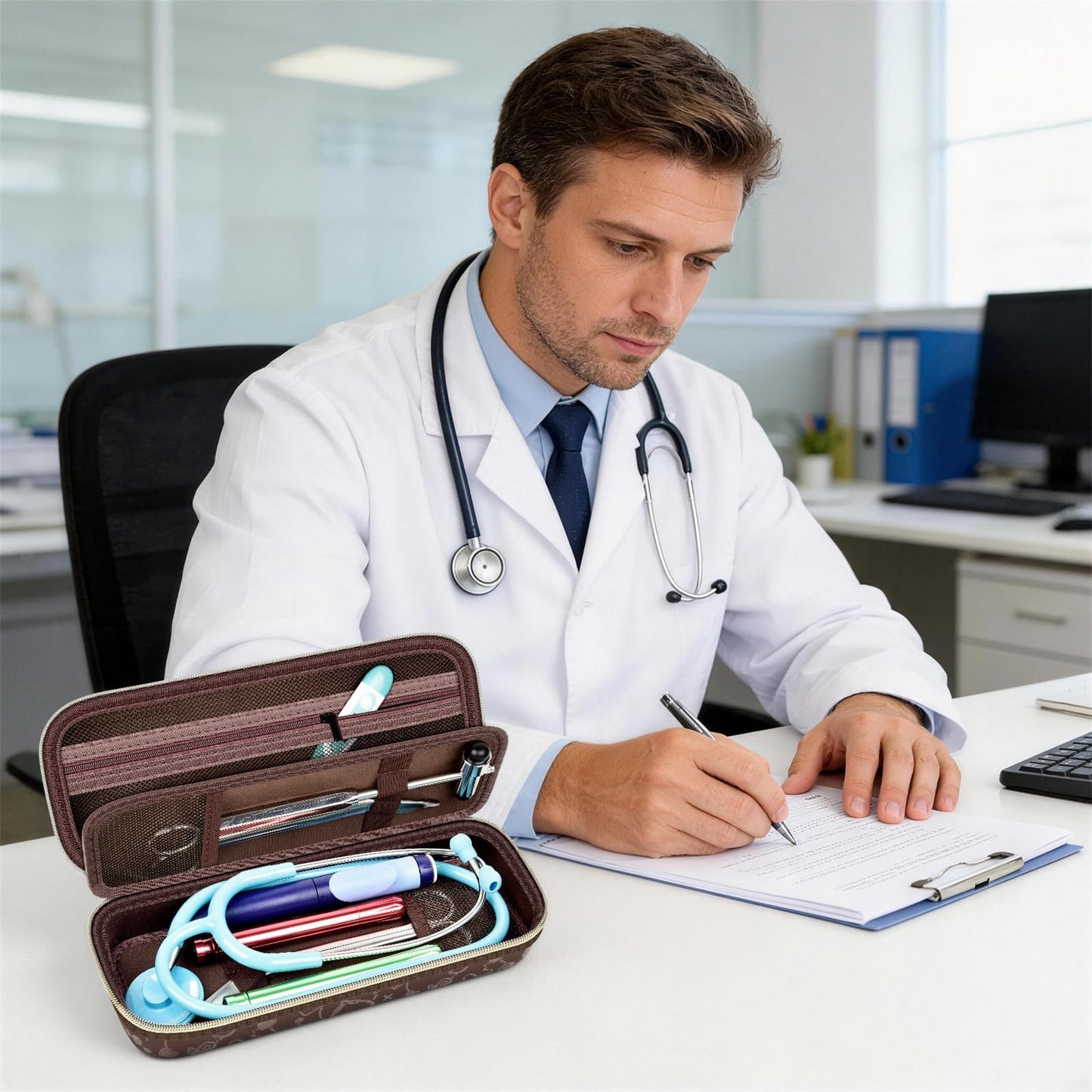 PAIYULE Stethoscope Case for 3M Littmann Classic III Monitoring/Lightweight II S.E/MDF Acoustica/Cardiology IV Diagnostic Stethoscopes, with Storage Divider for Doctor Nurse Accessories-Pink(Box Only)