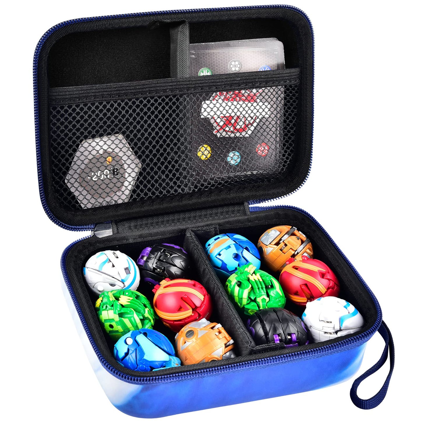 PAIYULE Case Compatible with Bakugan for Baku Gear Pack, Toys Organizer Storage for Bakucores Cards and Ultra Collectible Action Figures, Toy Container Holder for Bakugon Figure (Box Only) Blue