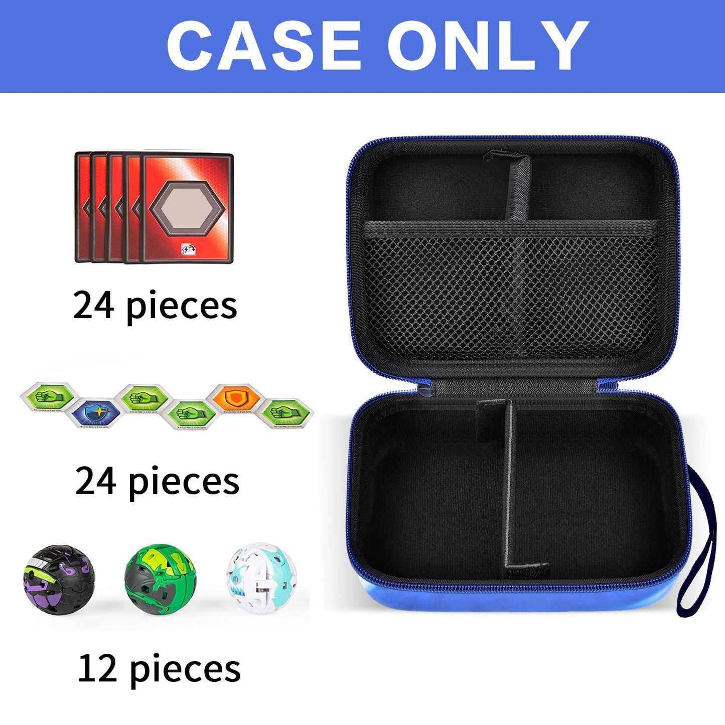 PAIYULE Case Compatible with Bakugan for Baku Gear Pack, Toys Organizer Storage for Bakucores Cards and Ultra Collectible Action Figures, Toy Container Holder for Bakugon Figure (Box Only) Blue