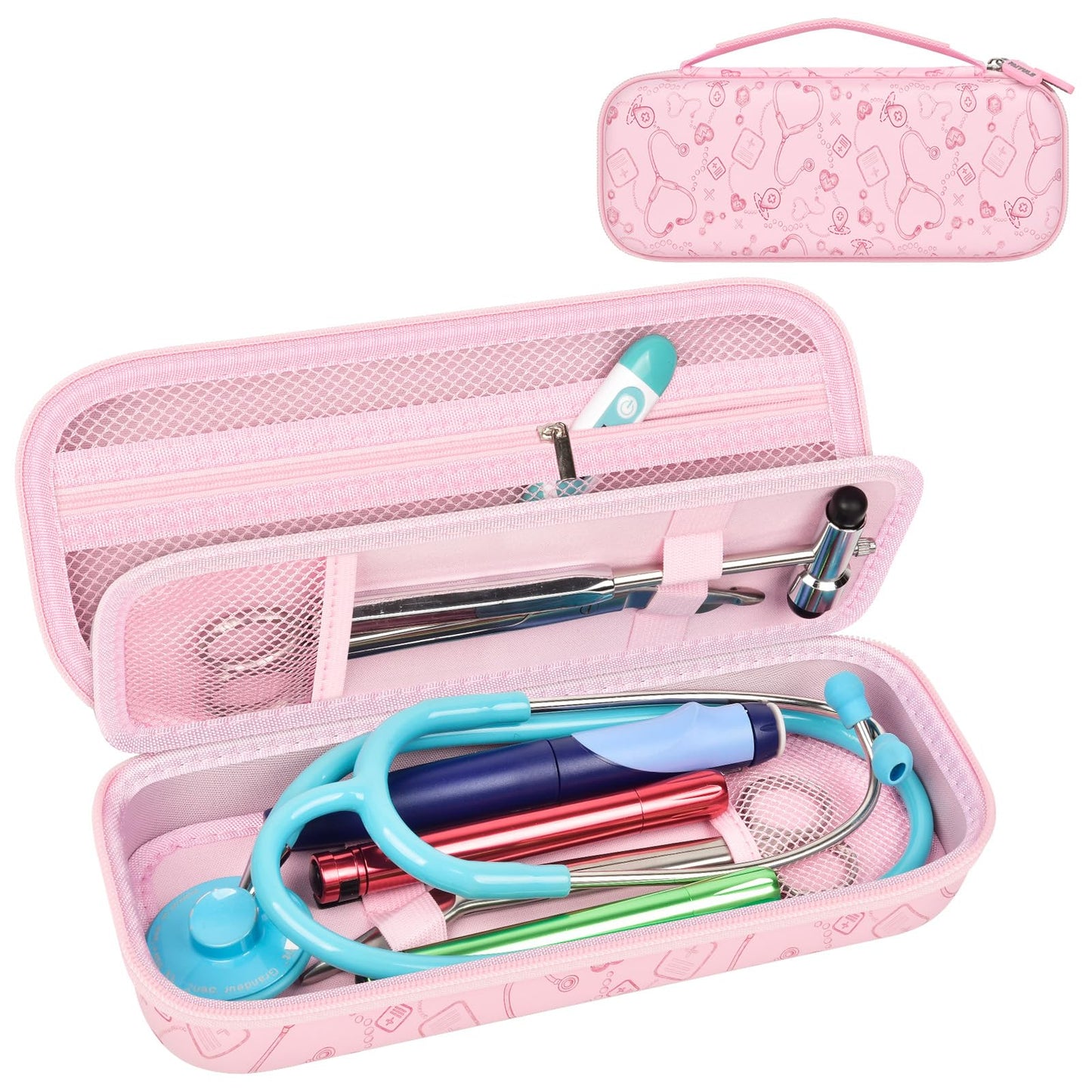 PAIYULE Stethoscope Case for 3M Littmann Classic III Monitoring/Lightweight II S.E/MDF Acoustica/Cardiology IV Diagnostic Stethoscopes, with Storage Divider for Doctor Nurse Accessories-Pink(Box Only)