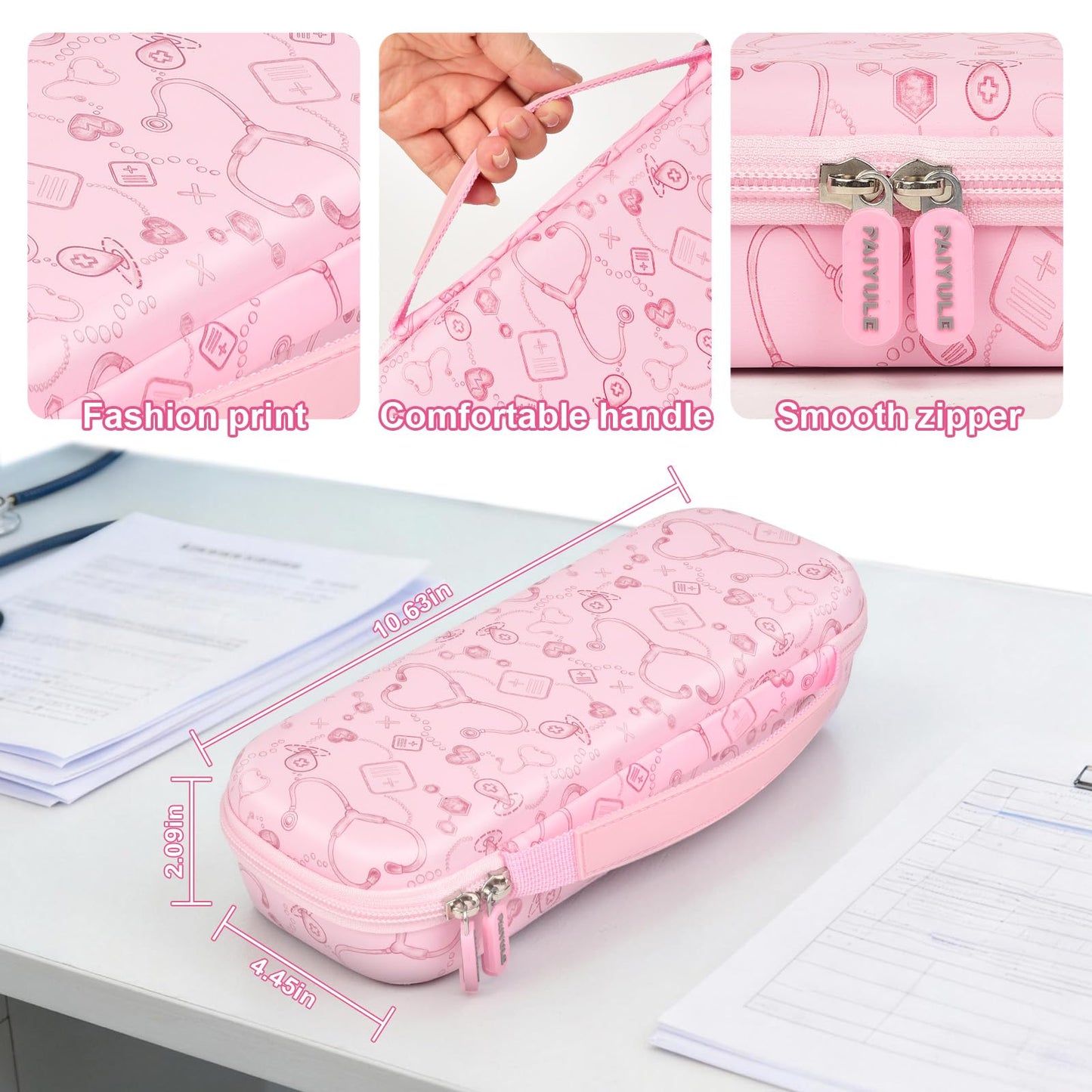 PAIYULE Stethoscope Case for 3M Littmann Classic III Monitoring/Lightweight II S.E/MDF Acoustica/Cardiology IV Diagnostic Stethoscopes, with Storage Divider for Doctor Nurse Accessories-Pink(Box Only)