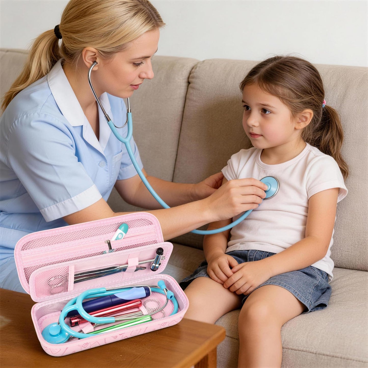 PAIYULE Stethoscope Case for 3M Littmann Classic III Monitoring/Lightweight II S.E/MDF Acoustica/Cardiology IV Diagnostic Stethoscopes, with Storage Divider for Doctor Nurse Accessories-Pink(Box Only)