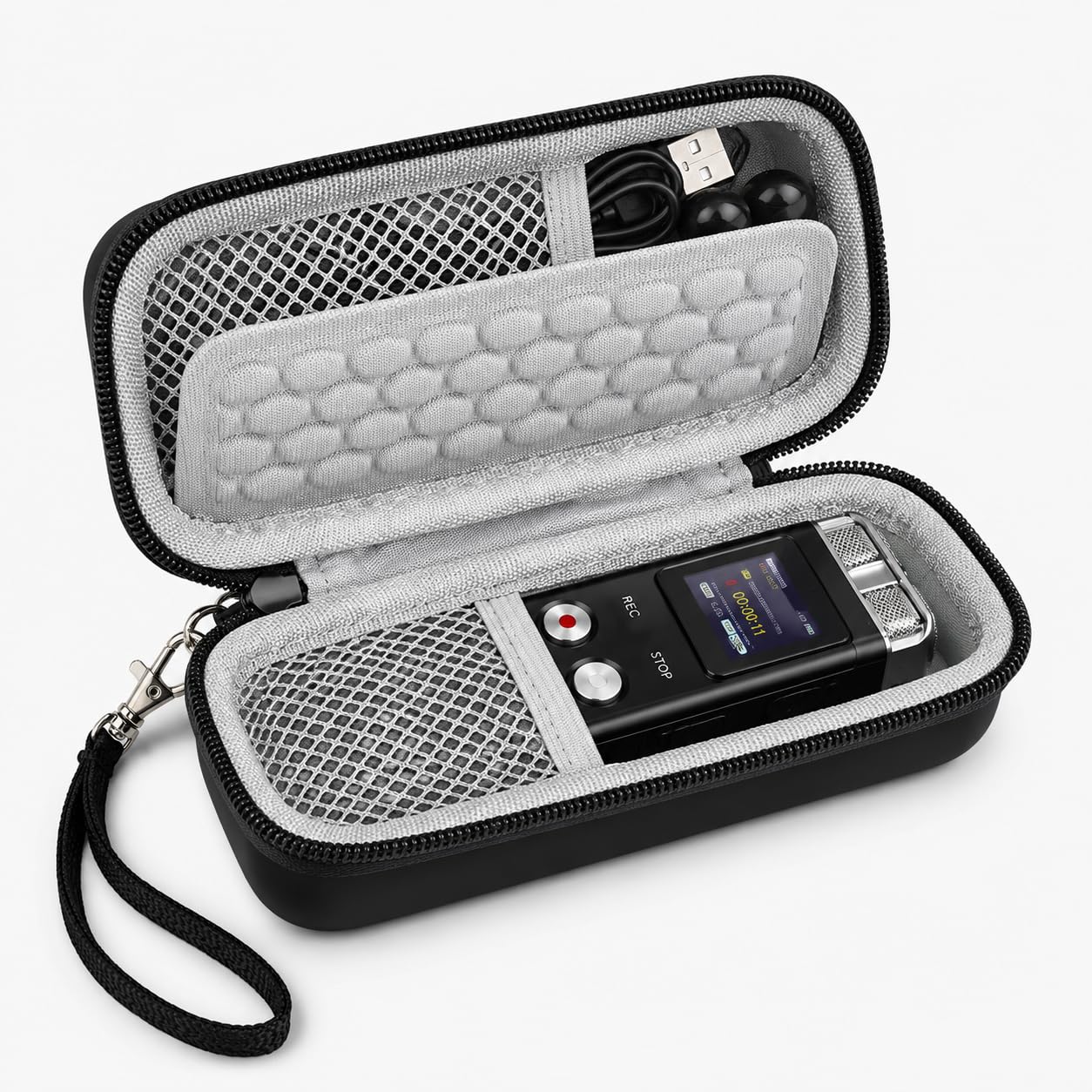 PAIYULE Case Compatible with 136G 128GB Digital Voice Recorder for Aiworth/for Sony ICD-PX370/ 470/560 for EVIDA/for Aomago Activated Recorder Fits for MP3 Player, Earbuds, USB Cable (Box Only)