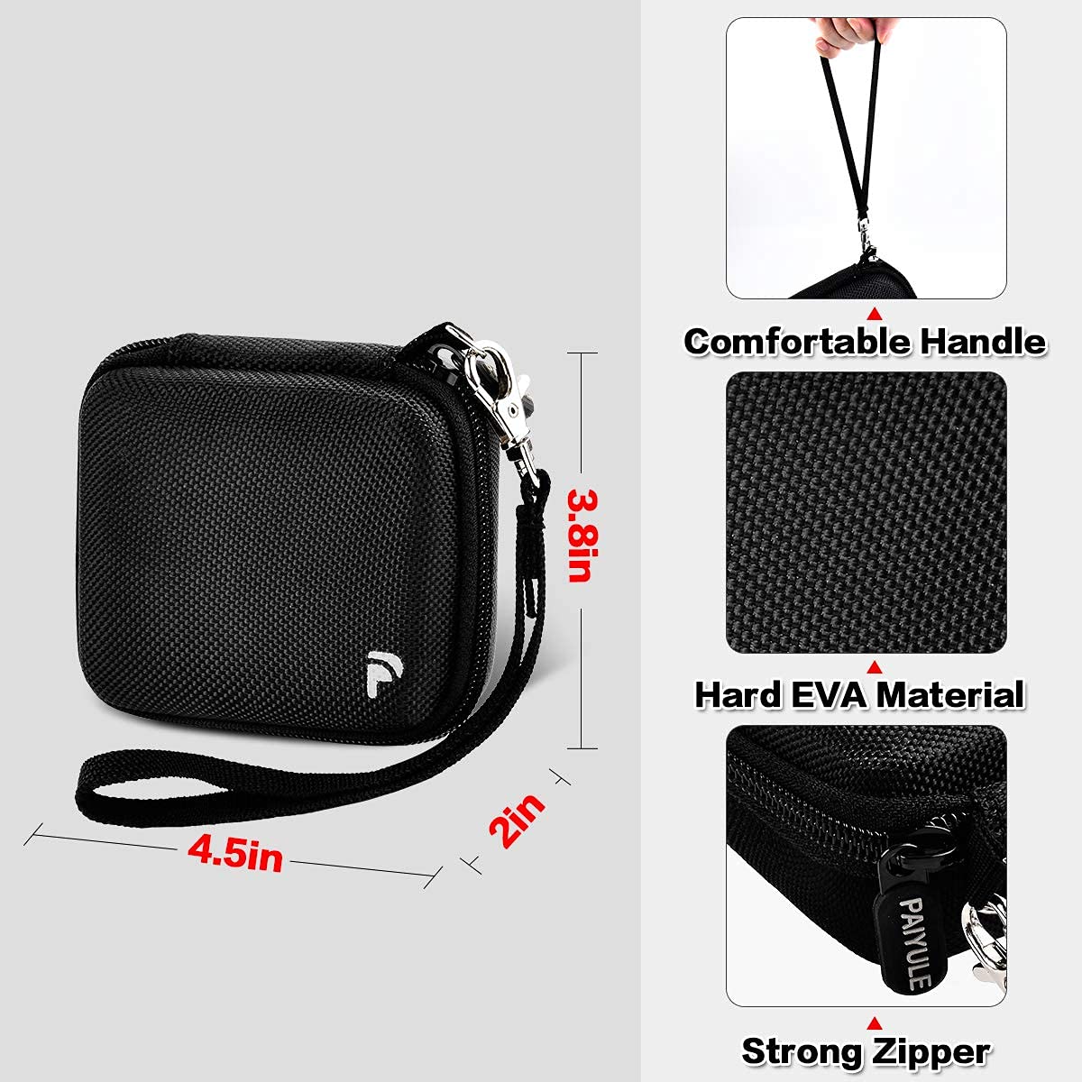 PAIYULE Guitar Pick Holder Case for Fender/for Dunlop/for D'Addario/for Jim Dunlop/for ChromaCast/for UNLP MUSICAL INSTRUMENT Guitar Accessories, All Size Picks Storage Pouch Box-Bag Only-balck