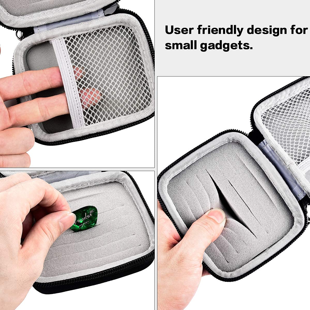 PAIYULE Guitar Pick Holder Case for Fender/for Dunlop/for D'Addario/for Jim Dunlop/for ChromaCast/for UNLP MUSICAL INSTRUMENT Guitar Accessories, All Size Picks Storage Pouch Box-Bag Only-balck