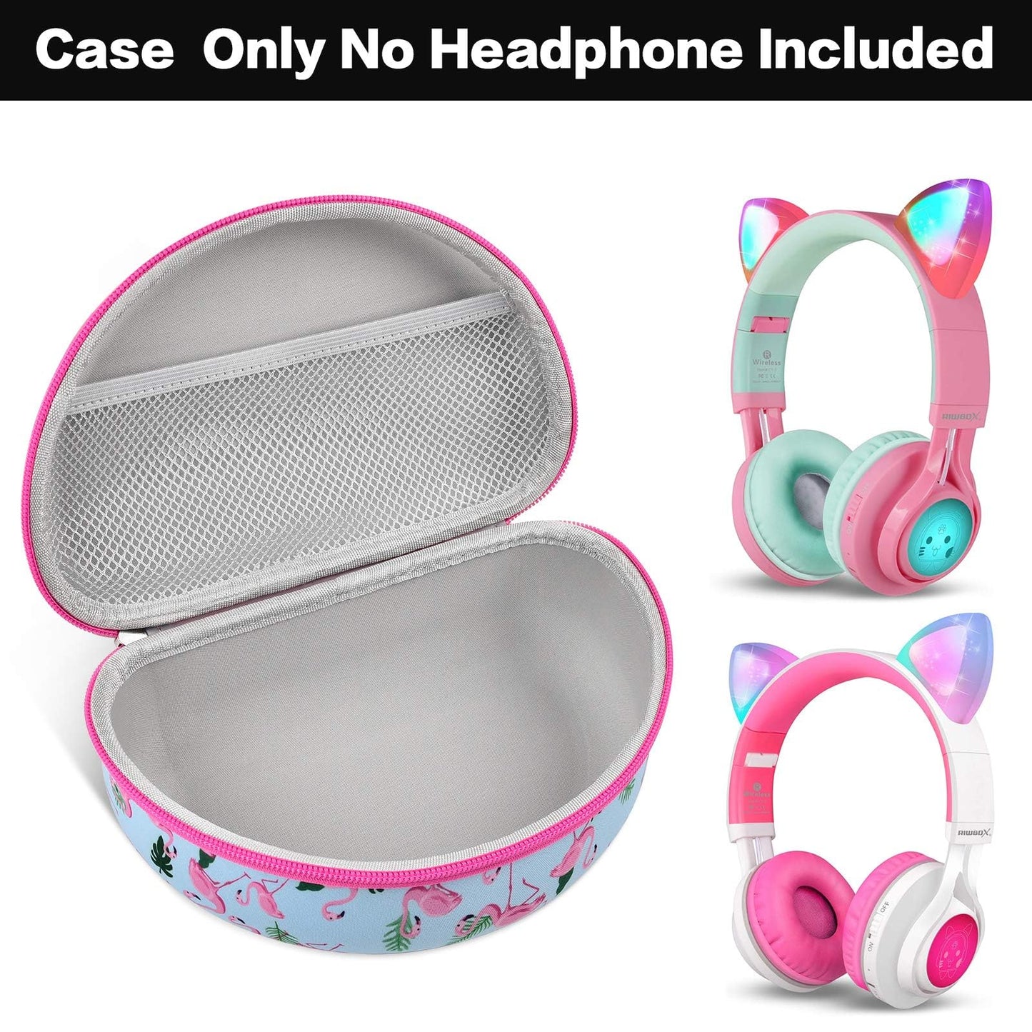 PAIYULE Headphone Case for Riwbox CT-7 Pink/for iClever for ONITOO for TCJJ Cat Ear Wireless Bluetooth for Picun/for FosPower Over-Ear Headphones Headset for Kids-Box Only
