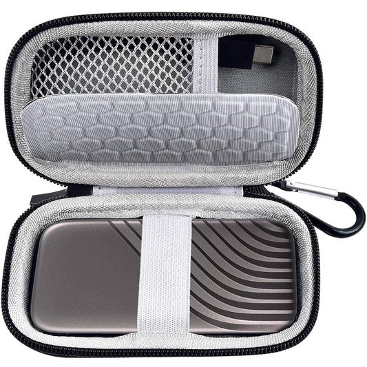 Case Compatible for WD 1TB 2TB 500GB My Passport SSD External Portable Drive-WDBAGF0010BRD-WESN, Carrying Storage Holder Bag Also fits for USB Cables(Case Only)
