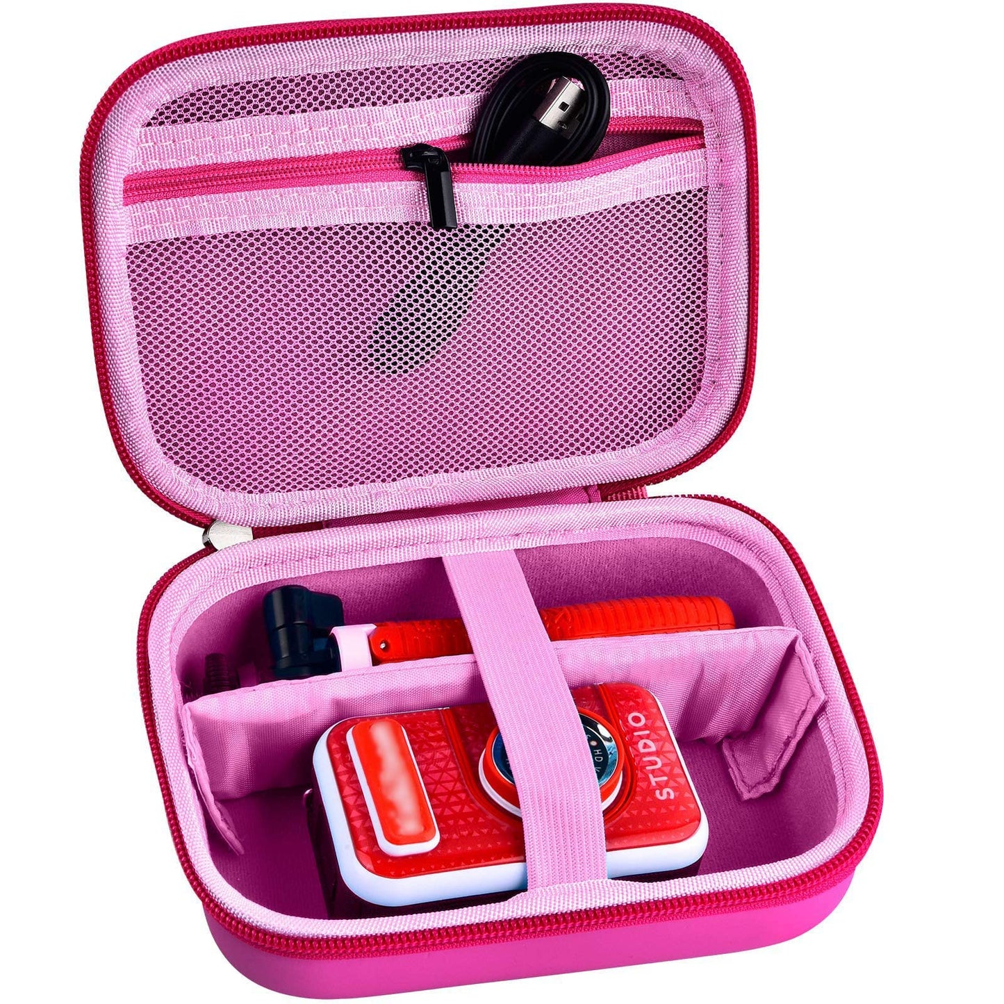 PAIYULE Kids Camera Case for VTech KidiZoom Creator Cam HD Video Camera for Makolle Selfie Camera for KODAK Printomatic Instant Print Cameras, Carrying Storage Holds Tripod Accessories(Box Only)-Red