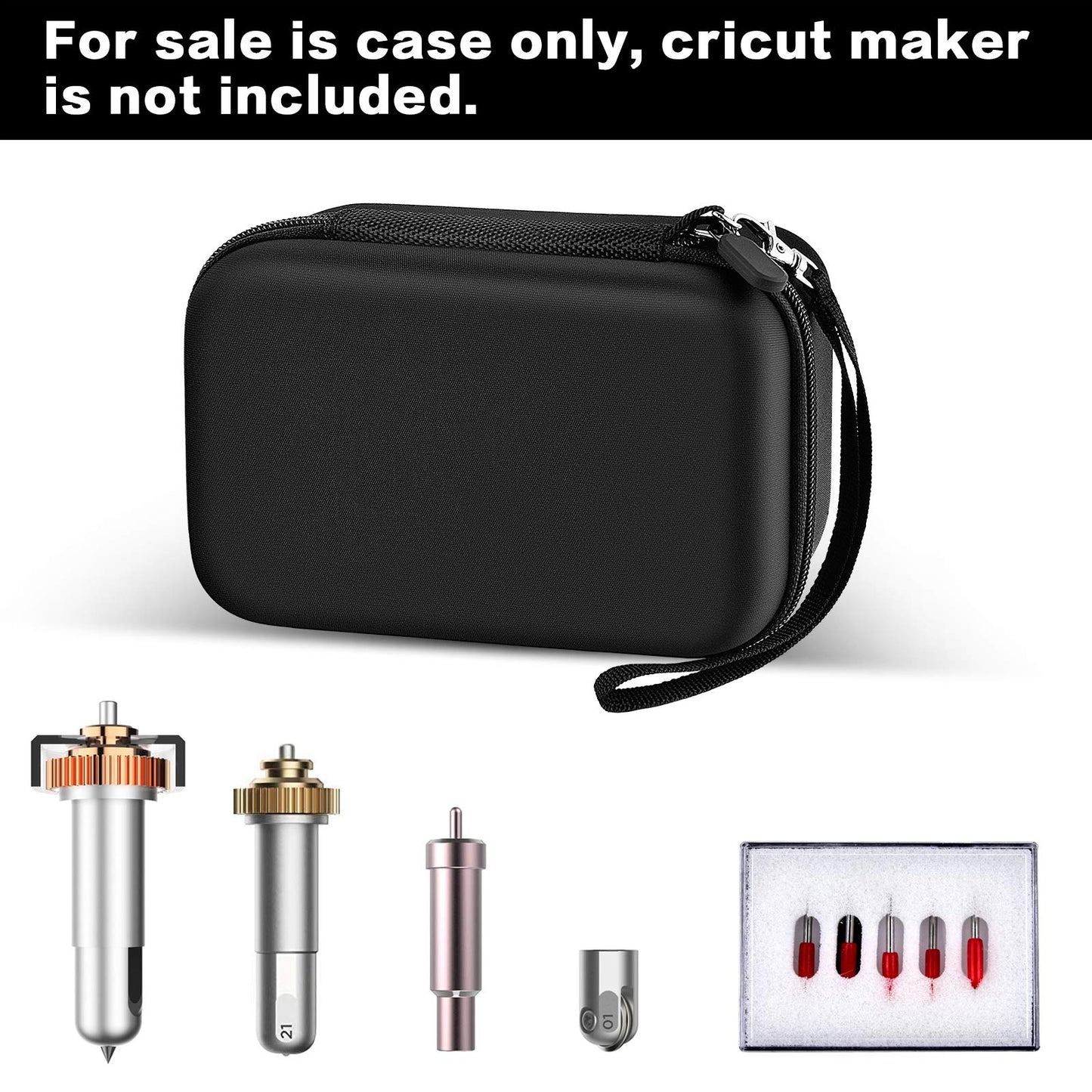 PAIYULE Organizer Case Compatible for Cricut Maker Blades QuickSwap Engraving Tip Bonded-Fabric Blade Housing for Cricut Mint Explore Air Machine for Maker 3 Tools Accessories Box Holder（Bag Only