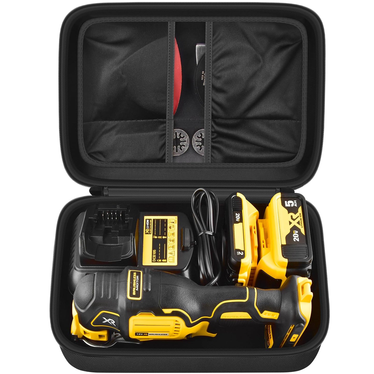 PAIYULE Case for DEWALT DCS356B/ DCS354B 20V MAX XR Oscillating Multi-Tool, Large Carrying Storage Bag Fits for DEWALT Battery & Charger,Blades,Sanding Pads and Accessories (Box Only)