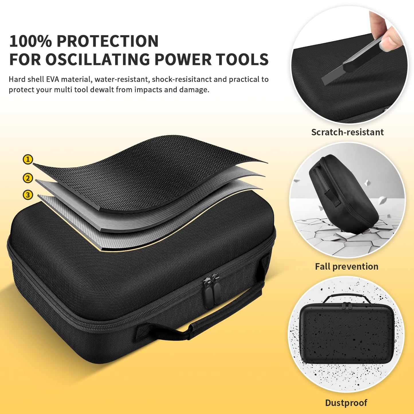 PAIYULE Case for DEWALT DCS356B/ DCS354B 20V MAX XR Oscillating Multi-Tool, Large Carrying Storage Bag Fits for DEWALT Battery & Charger,Blades,Sanding Pads and Accessories (Box Only)