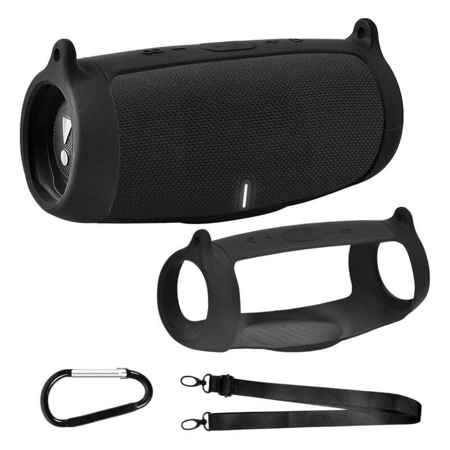 PAIYULE Silicone Case Cover for JBL Charge 5 Portable Bluetooth Speaker, Travel Gel Soft Skin,Waterproof Rubber Carrying Pouch with Strap (Black)