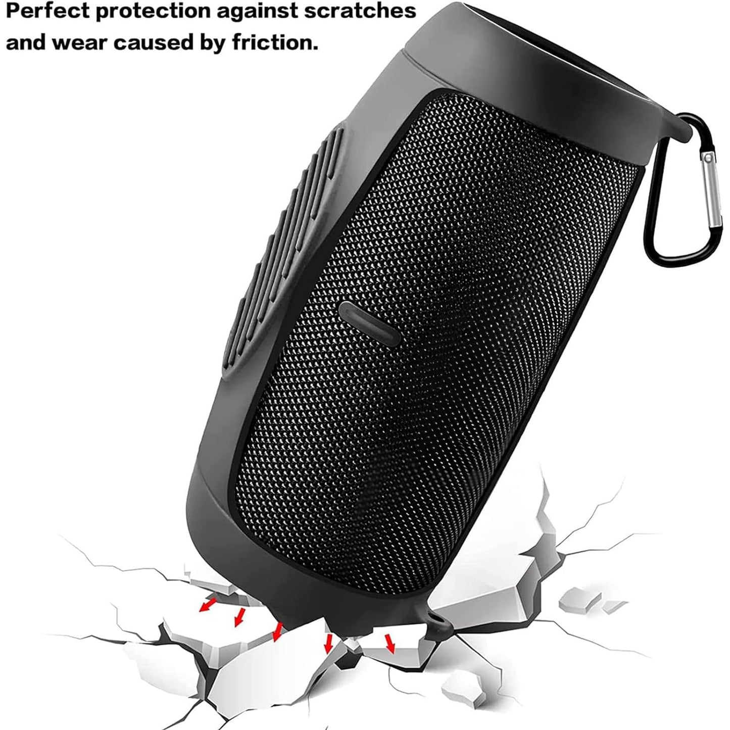 PAIYULE Silicone Case Cover for JBL Charge 5 Portable Bluetooth Speaker, Travel Gel Soft Skin,Waterproof Rubber Carrying Pouch with Strap (Black)