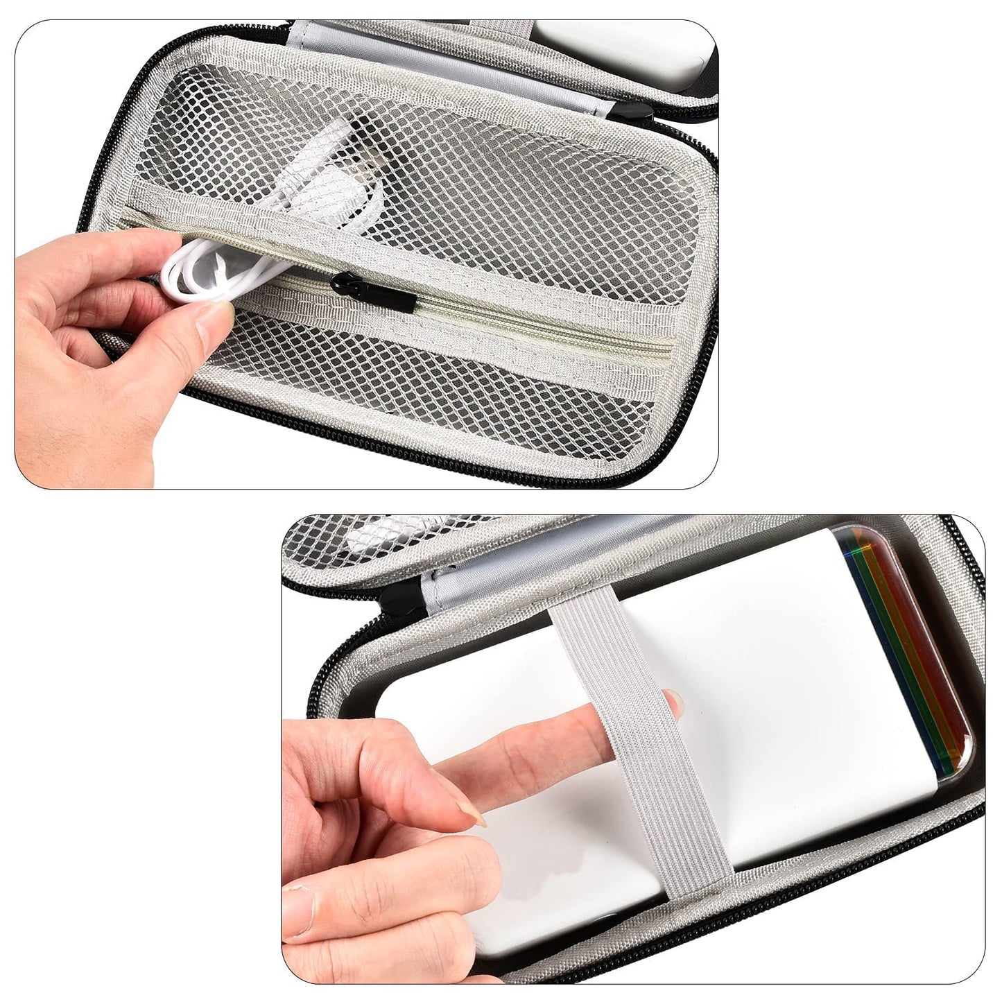 PAIYULE Case Compatible with Polaroid Hi-Print/ 2nd Generation Bluetooth Connected 2x3 Pocket Photo Printer, Travel Bag Picture Printer Organizer Holder for Paper Cartridges and Accessories(Box Only)