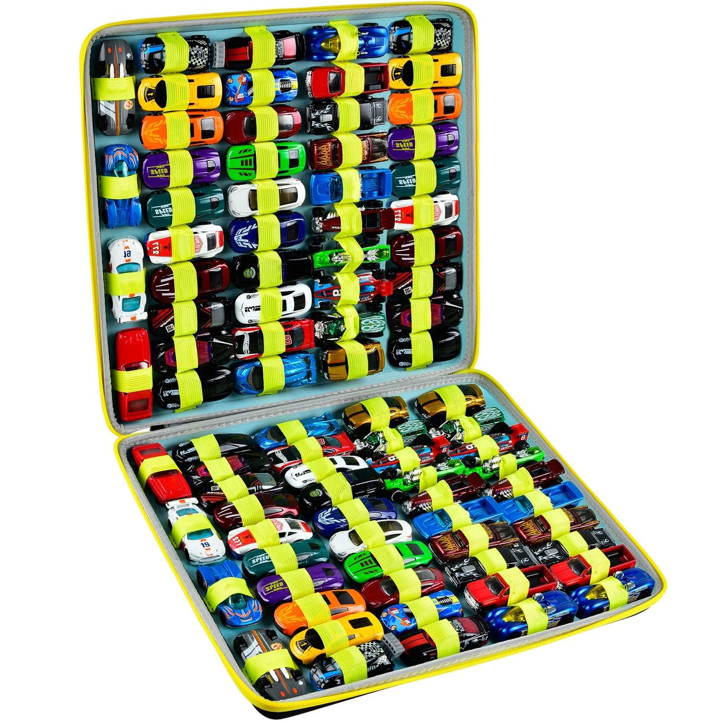 PAIYULE Toys Case for Hot Wheels Cars, Organizer for Matchbox Cars. Trucks&Cars Display Container for Instant Collection Holds 88 Count Mini Vehicles, Box Only