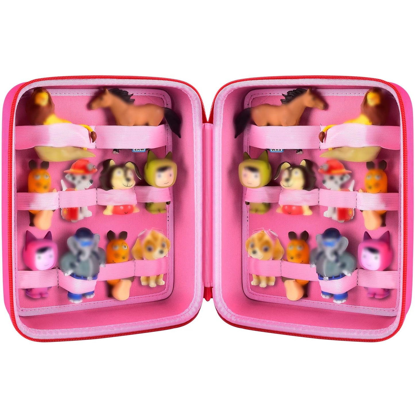 PAIYULE Case for Tonies Figures Audio Play Character, Figurine Storage Carrying Holder for TonieBox Characters for Kids, Toy Organizer Box-Bag Only, Red