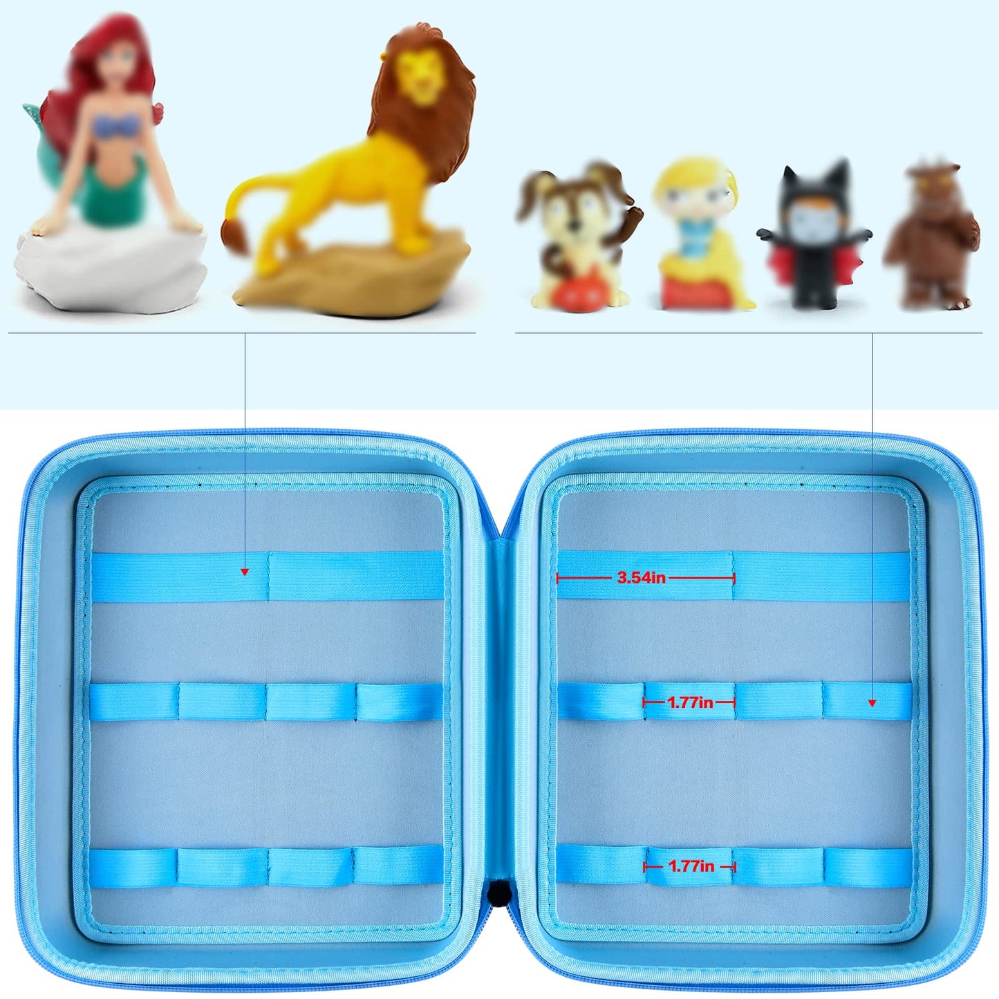 PAIYULE Case for Tonies Figures Audio Play Character, Figurine Storage Carrying Holder for TonieBox Characters for Kids, Toy Organizer Box-Bag Only, Red