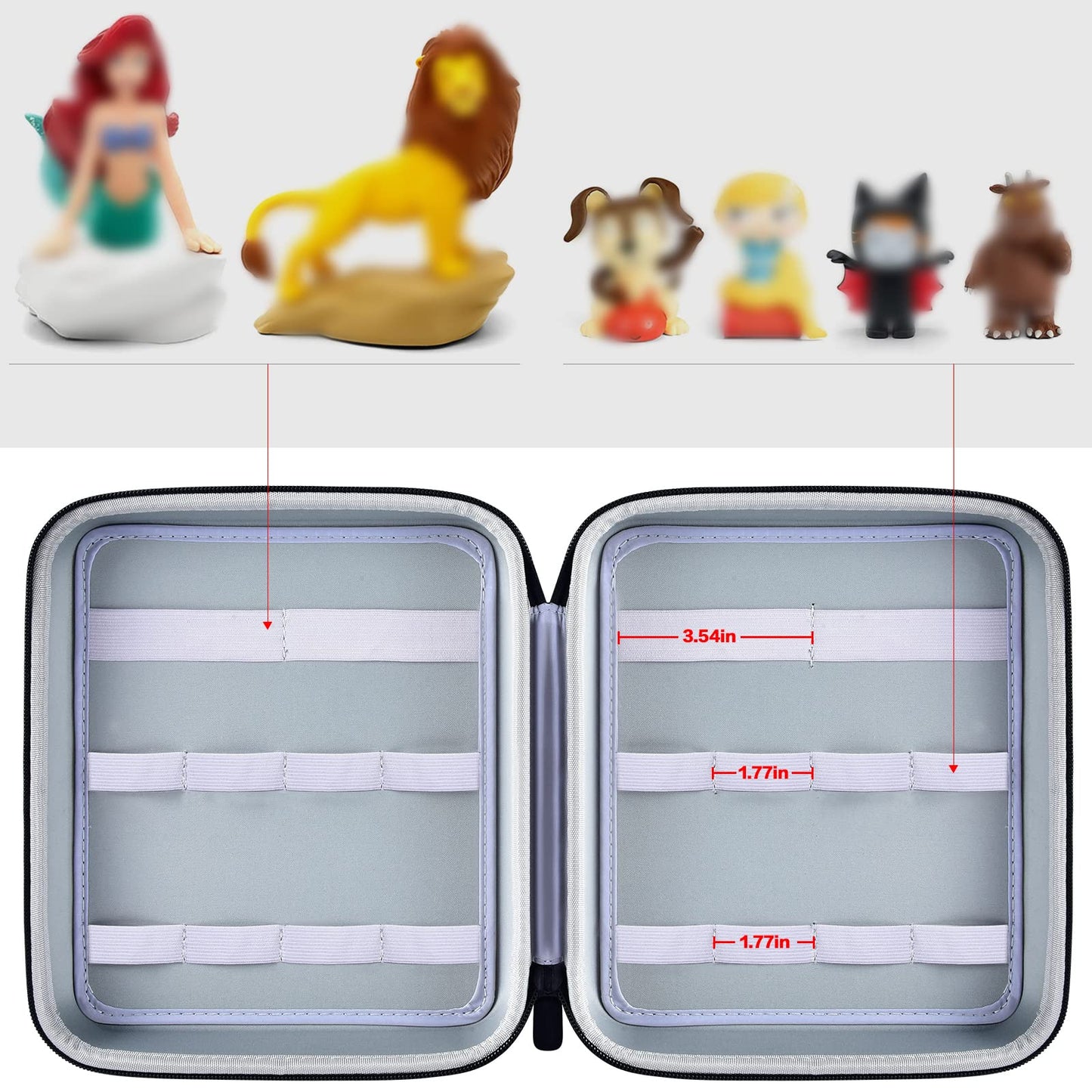 PAIYULE Case for Tonies Figures Audio Play Character, Figurine Storage Carrying Holder for TonieBox Characters for Kids, Toy Organizer Box-Bag Only, Red
