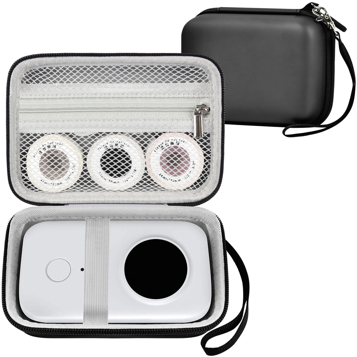 PAIYULE Hard Carrying Case for Phomemo D30 D35 Label Maker, Label Printer Case for Nelko P21, for NIIMBOT D110 D11, for Marklife P11 P12, for SUPVAN E10, Protective EVA Storage Bag with Mesh Pocket