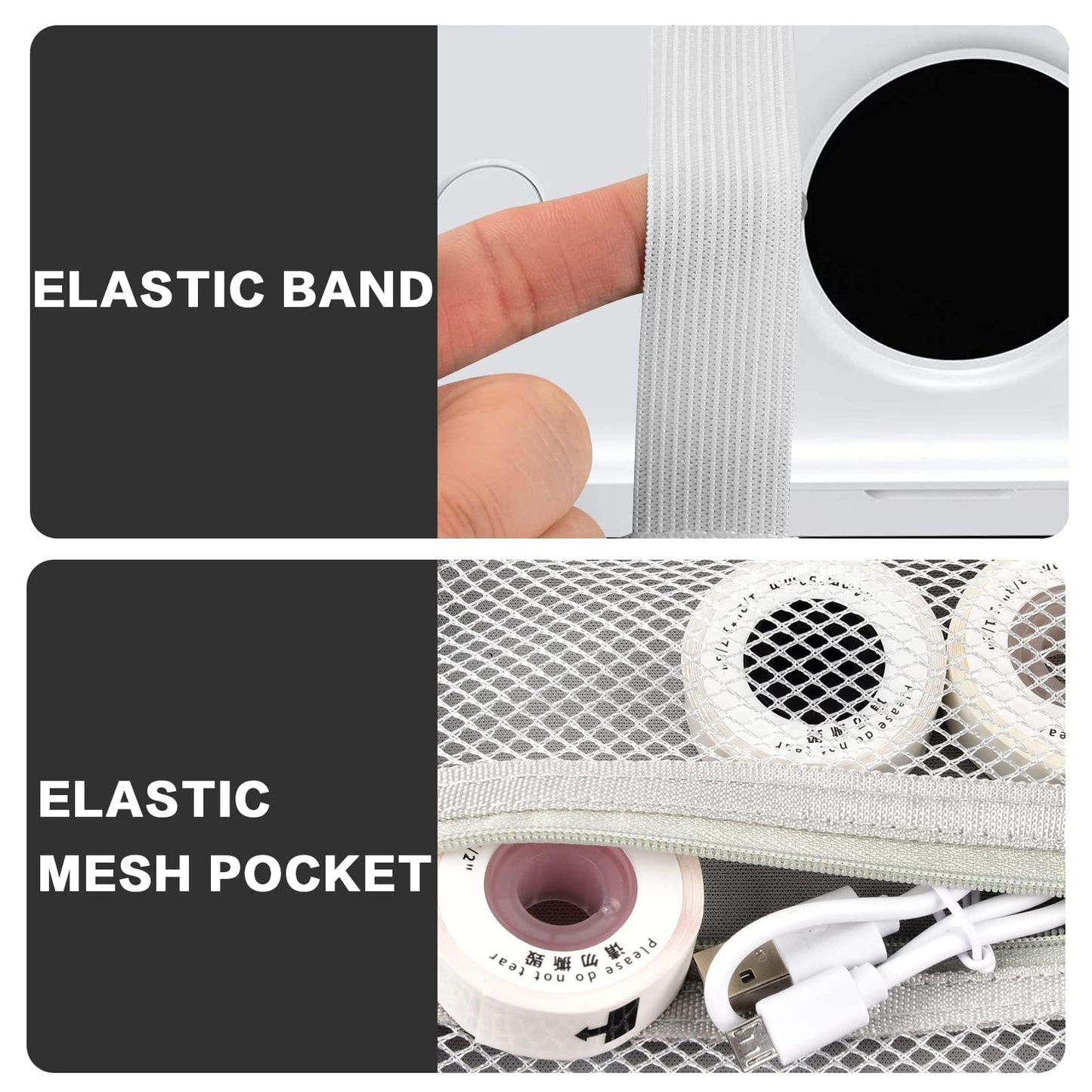 PAIYULE Hard Carrying Case for Phomemo D30 D35 Label Maker, Label Printer Case for Nelko P21, for NIIMBOT D110 D11, for Marklife P11 P12, for SUPVAN E10, Protective EVA Storage Bag with Mesh Pocket