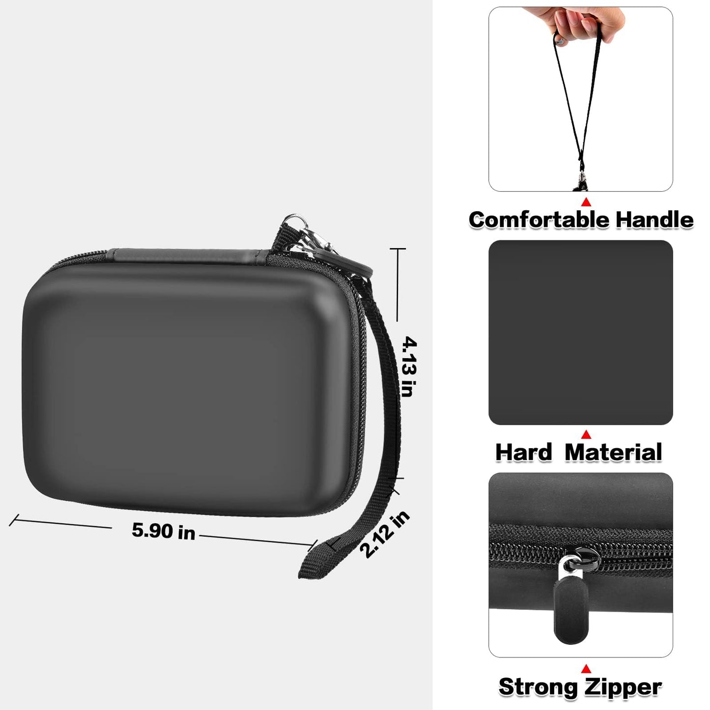 PAIYULE Hard Carrying Case for Phomemo D30 D35 Label Maker, Label Printer Case for Nelko P21, for NIIMBOT D110 D11, for Marklife P11 P12, for SUPVAN E10, Protective EVA Storage Bag with Mesh Pocket
