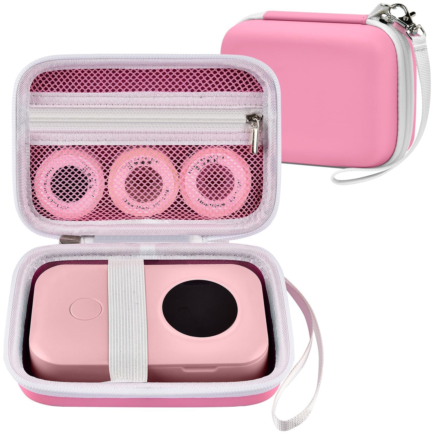 PAIYULE Hard Carrying Case for Phomemo D30 D35 Label Maker, Label Printer Case for Nelko P21, for NIIMBOT D110 D11, for Marklife P11 P12, for SUPVAN E10, Protective EVA Storage Bag with Mesh Pocket