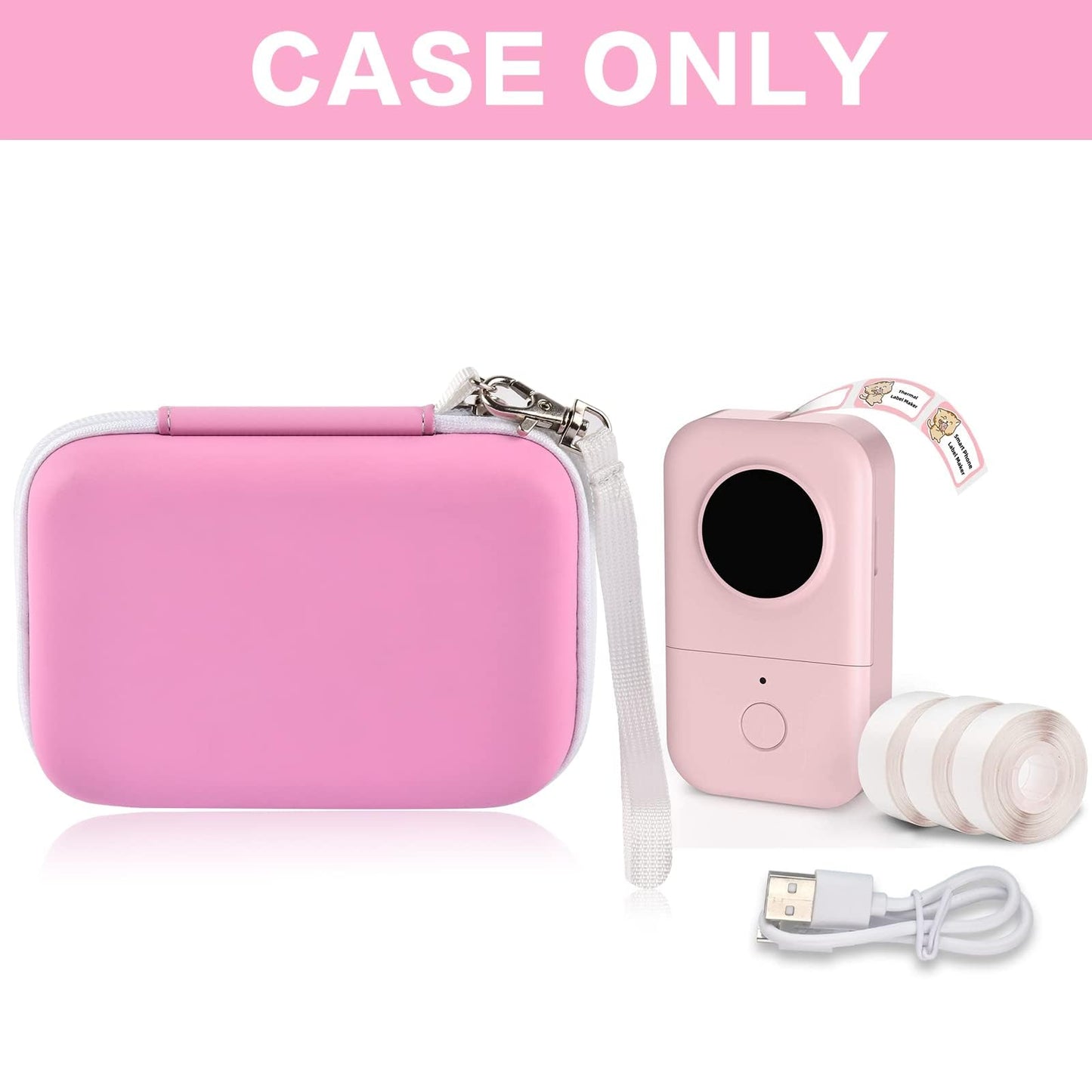PAIYULE Hard Carrying Case for Phomemo D30 D35 Label Maker, Label Printer Case for Nelko P21, for NIIMBOT D110 D11, for Marklife P11 P12, for SUPVAN E10, Protective EVA Storage Bag with Mesh Pocket