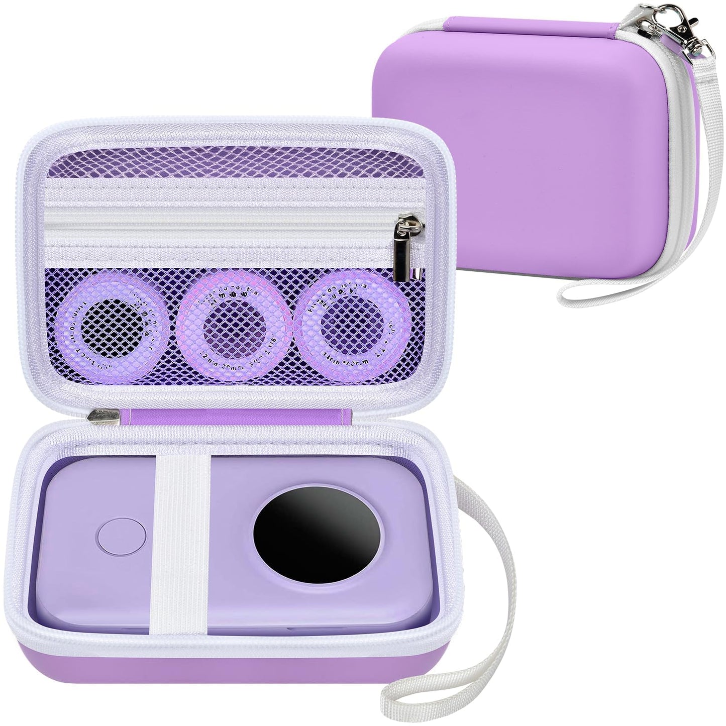 PAIYULE Hard Carrying Case for Phomemo D30 D35 Label Maker, Label Printer Case for Nelko P21, for NIIMBOT D110 D11, for Marklife P11 P12, for SUPVAN E10, Protective EVA Storage Bag with Mesh Pocket