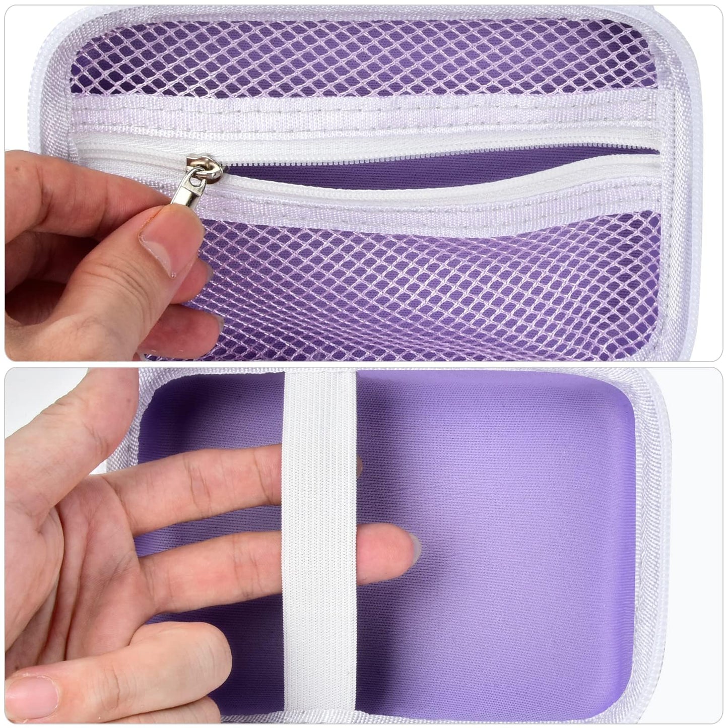 PAIYULE Hard Carrying Case for Phomemo D30 D35 Label Maker, Label Printer Case for Nelko P21, for NIIMBOT D110 D11, for Marklife P11 P12, for SUPVAN E10, Protective EVA Storage Bag with Mesh Pocket