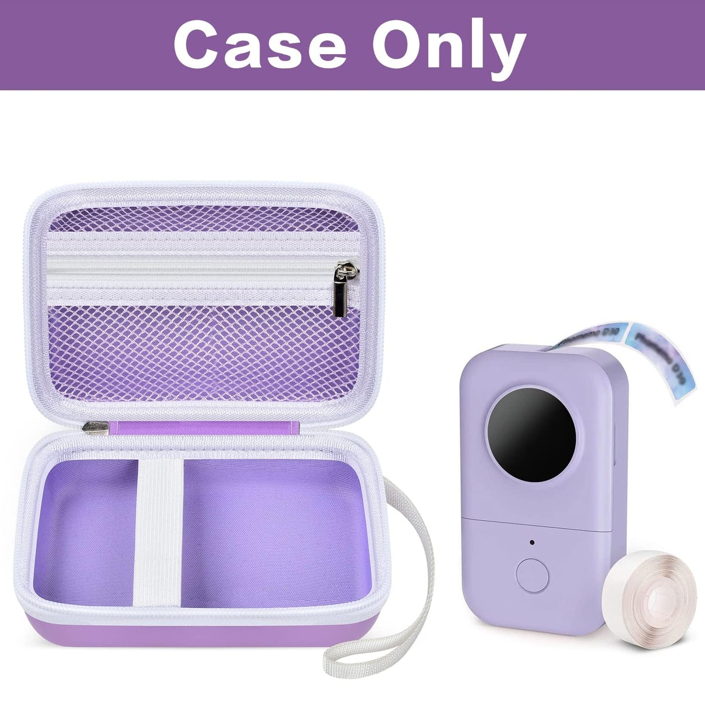 PAIYULE Hard Carrying Case for Phomemo D30 D35 Label Maker, Label Printer Case for Nelko P21, for NIIMBOT D110 D11, for Marklife P11 P12, for SUPVAN E10, Protective EVA Storage Bag with Mesh Pocket