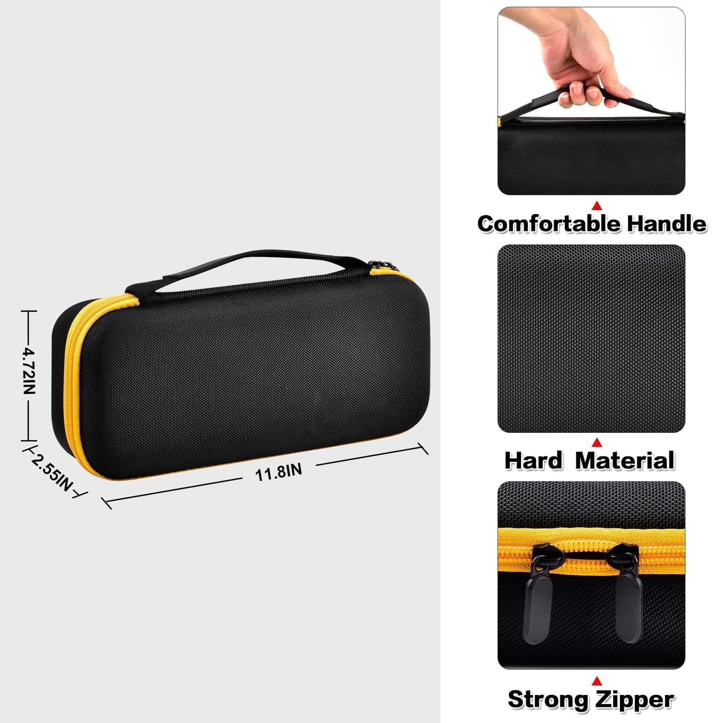 PAIYULE Meter Case Compatible with Fluke T5-600, T5-1000, T6-600, T6-1000 Electrical Tester, Hard EVA Carrying Storage Box with Mesh Pocket and Handle, Black, Case Only
