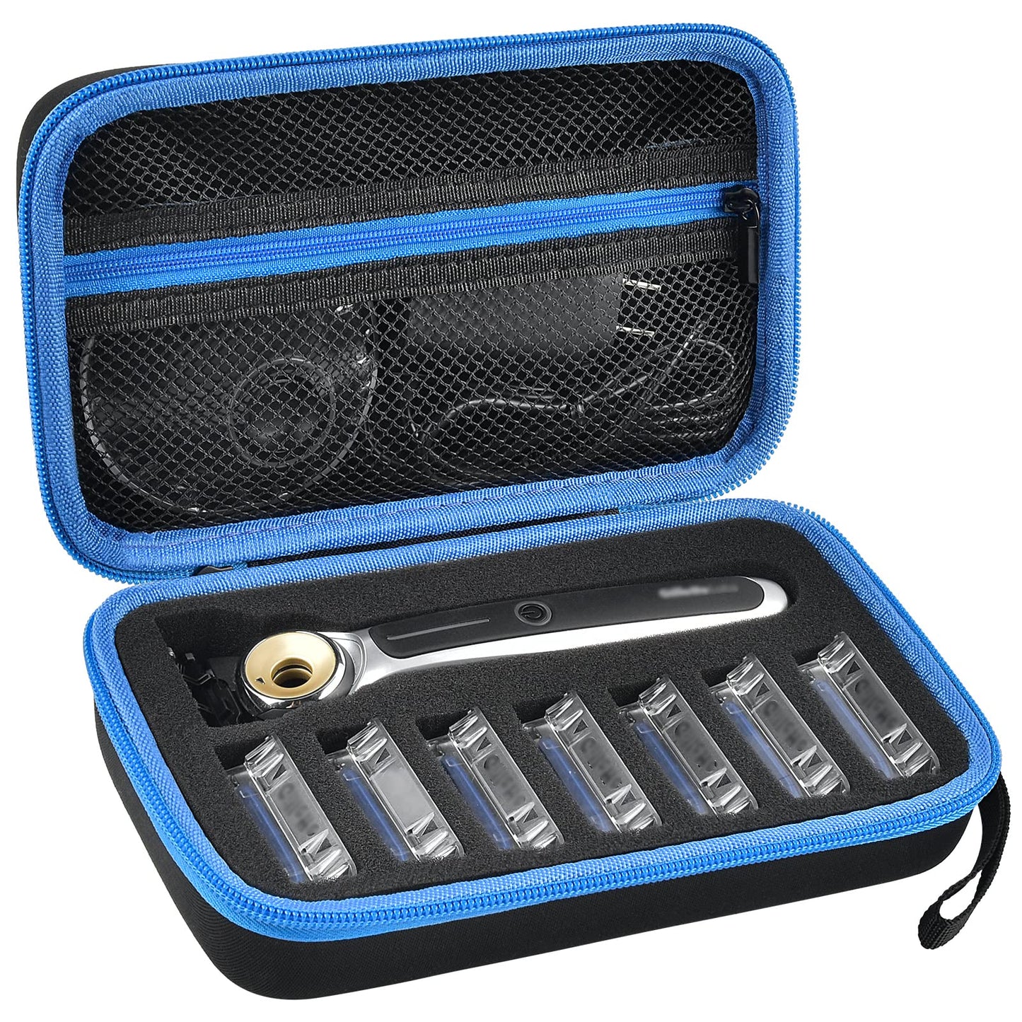 PAIYULE Travel Case Compatible with Gillette Heated Razor for Men, Starter Shave Kit Storage Holder for Blade Refills, Clipper Guards, Charging Dock and Accessories-Black(Box Only)