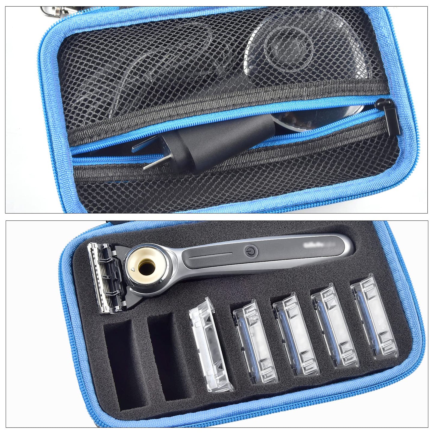PAIYULE Travel Case Compatible with Gillette Heated Razor for Men, Starter Shave Kit Storage Holder for Blade Refills, Clipper Guards, Charging Dock and Accessories-Black(Box Only)