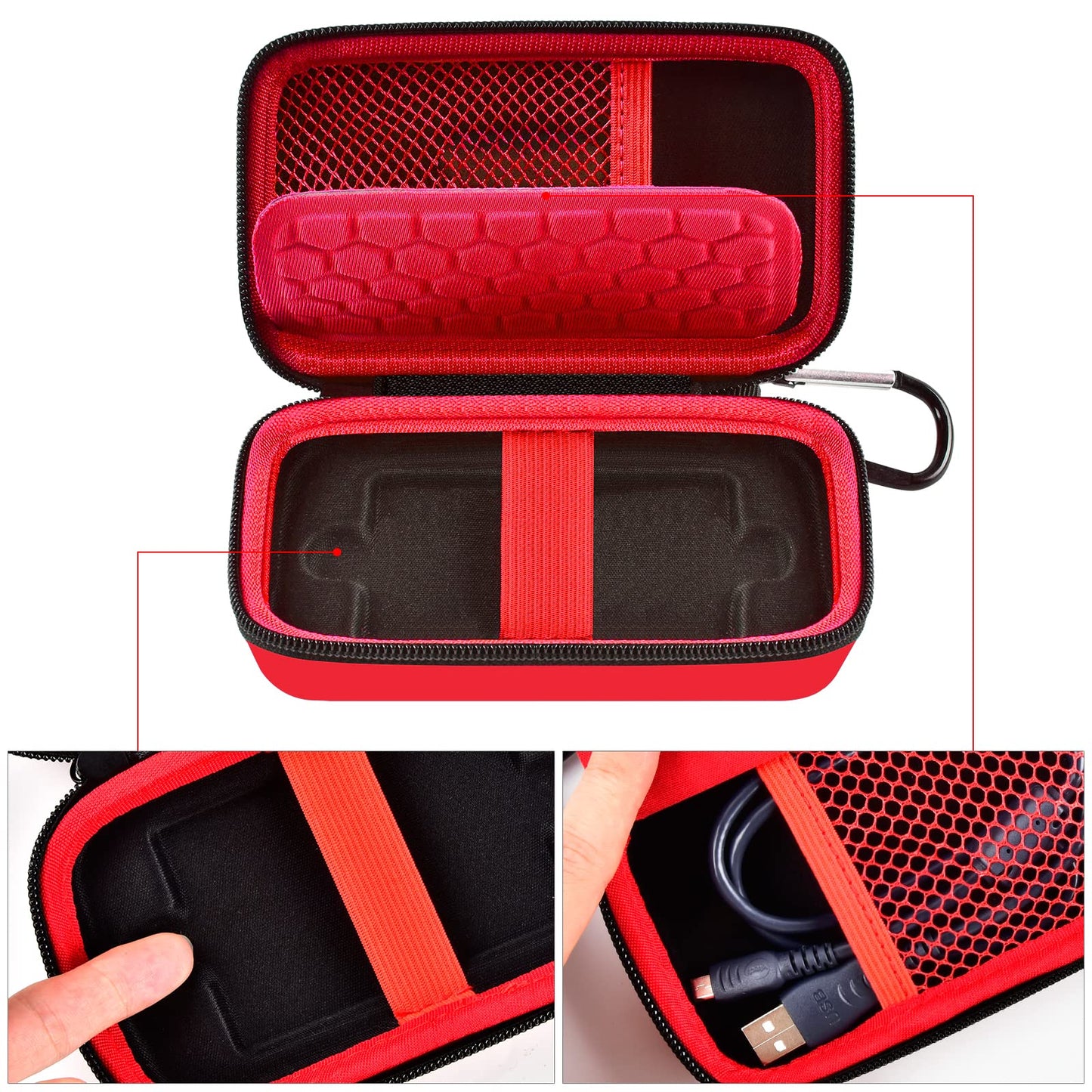 Case Compatible with Samsung T7/ T7 Touch Portable SSD 1TB 2TB 500GB USB 3.2 External Solid State Drive, Travel Carrying Storage Organizer Fits for USB Cables and More Accessories (Black)