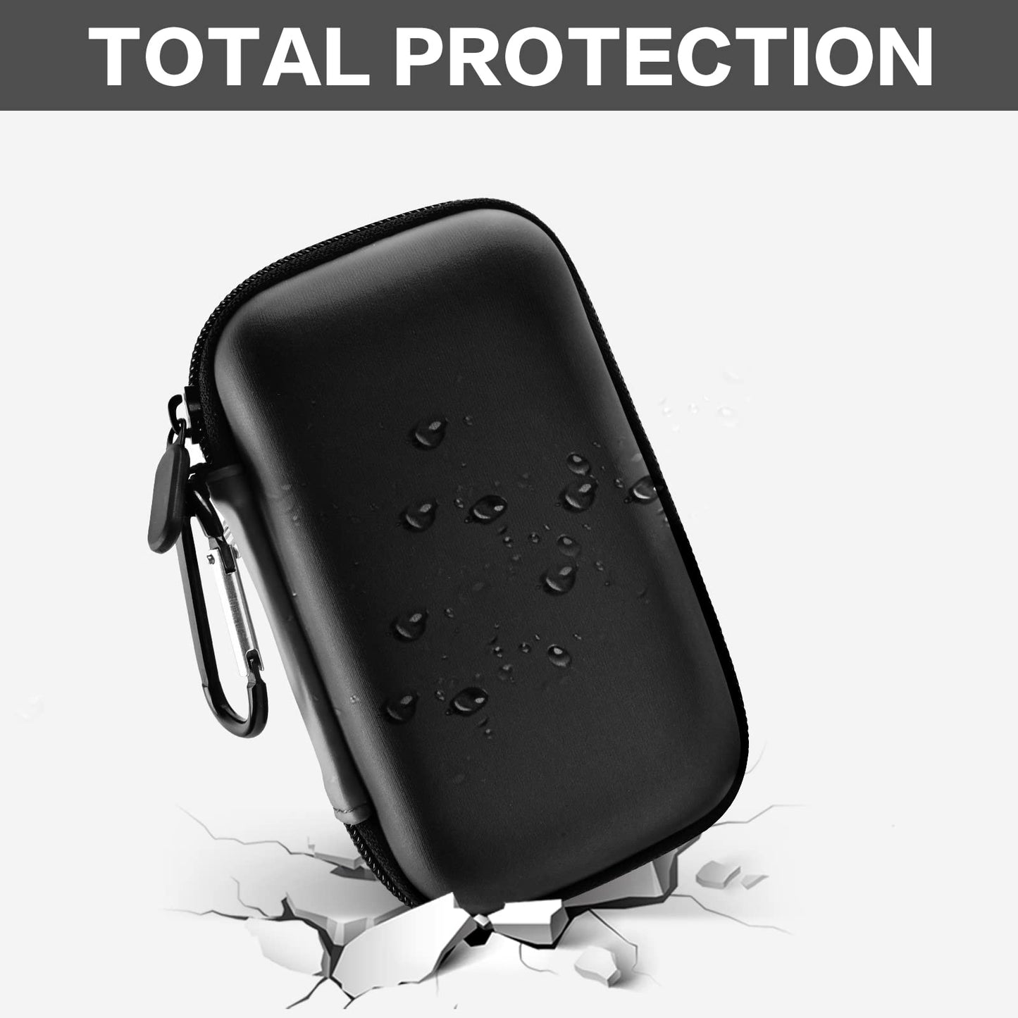 Case Compatible with Samsung T7/ T7 Touch Portable SSD 1TB 2TB 500GB USB 3.2 External Solid State Drive, Travel Carrying Storage Organizer Fits for USB Cables and More Accessories (Black)